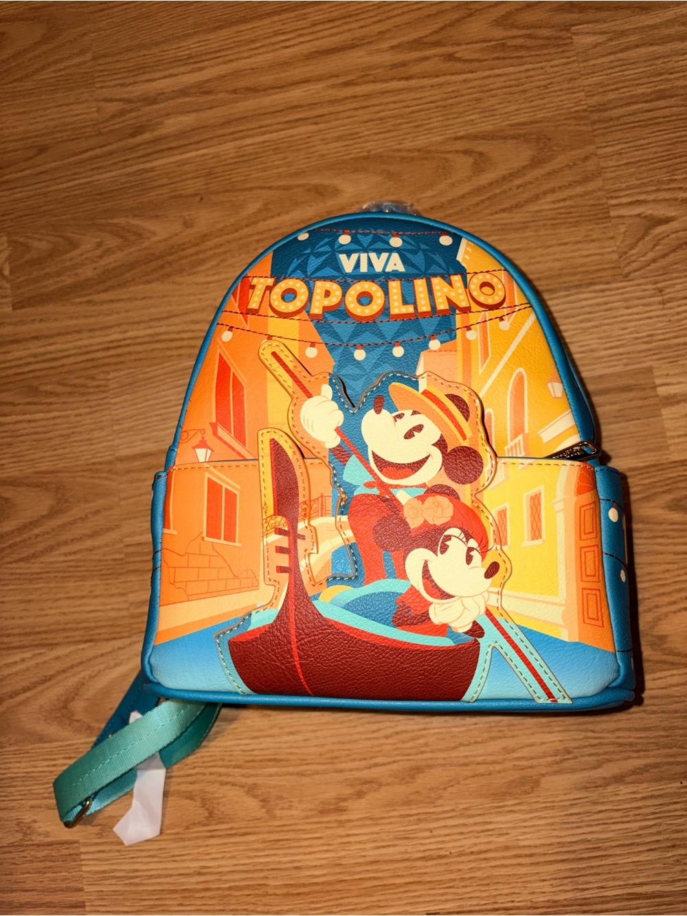 Loungefly Viva Topolino Blue & Orange Mini Backpack brand new